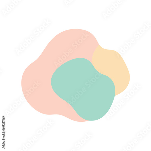 Wallpaper Mural Abstract Blob Shape In Soft Pastel Vector On White Torontodigital.ca