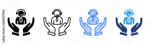 Customer Care icon sheet multiple style collection