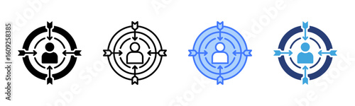 Target Audience icon sheet multiple style collection