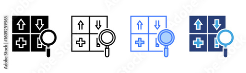 Swot Analysis icon sheet multiple style collection
