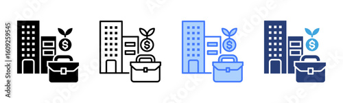 Business Investment icon sheet multiple style collection
