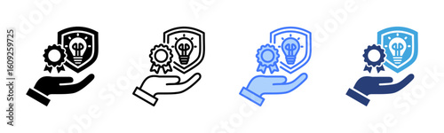 Intellectual Property icon sheet multiple style collection