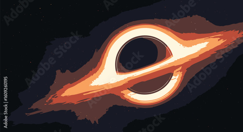 Cosmic Enigma An Artistic Depiction of a Black Hole in the Vast Universe