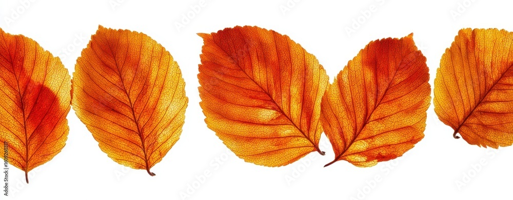 Fototapeta premium The vibrant autumn leaves with rich orange hues and textured details.