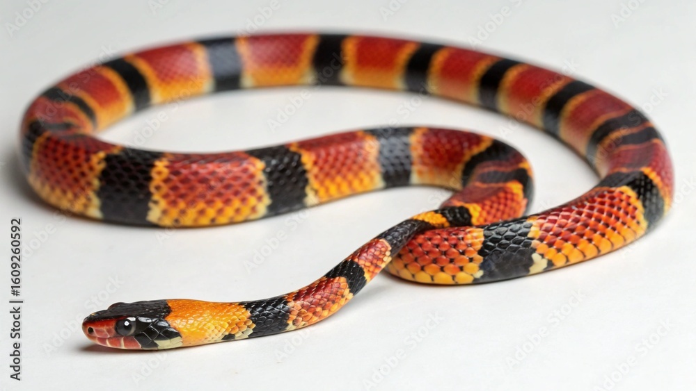 Naklejka premium Harlequin Coral Snake on studio background