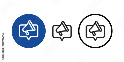 Tableau sur toile Information speaker round set icon flat design vector
