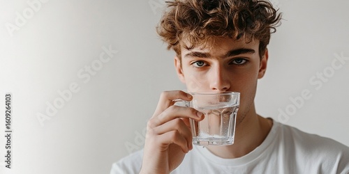man drinking water