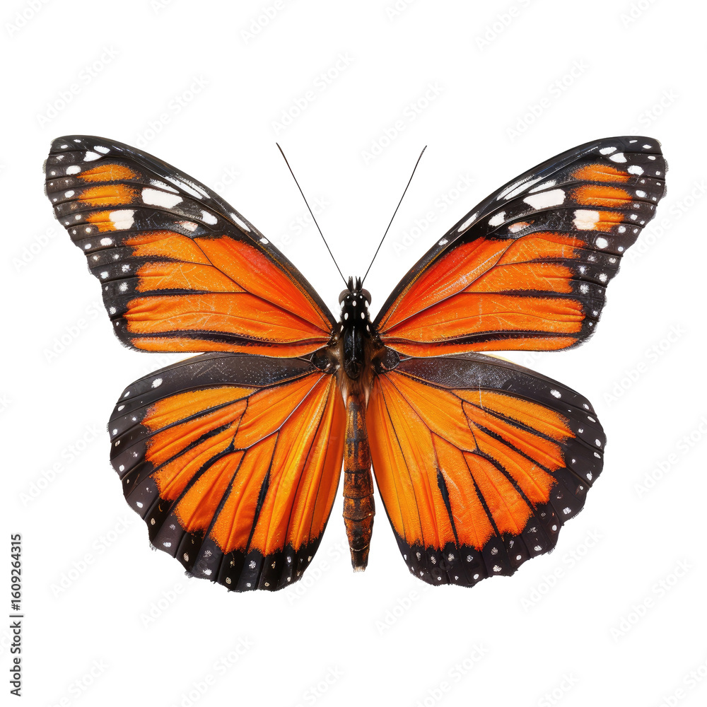 Fototapeta premium Close-up of an orange and black butterfly (5)