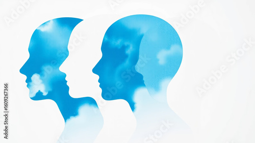 Wallpaper Mural Layers of the Mind – Watercolor Human Head Silhouette Torontodigital.ca