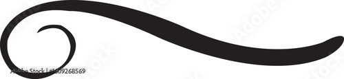 Elegant black flourish swirl accent decorative