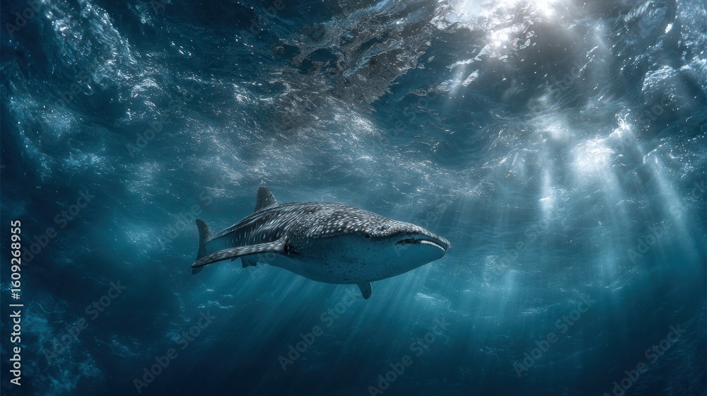Fototapeta premium Majestic Whale Shark Underwater Encounter