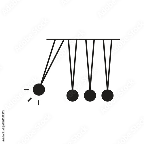 Newton Cradle Icon Line Design Vector