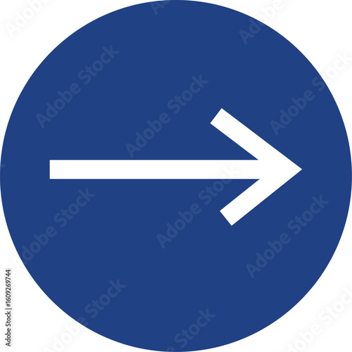 Free Download White arrow pointing right on a blue circle direction - GFXLoad