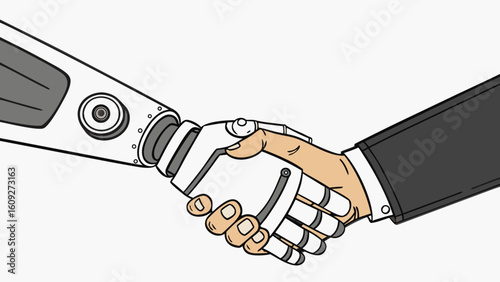Robotics ai future handshake technology business partnership automation collaboration agreement innovation concept