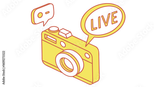 Live streaming camera for social media content creation and online video sharing with chat and comment features