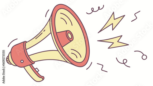 Megaphone announcement vector illustration for marketing promotion and communication campaign design