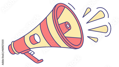 Megaphone announcement loudspeaker communication marketing promotion bullhorn voice public address tool