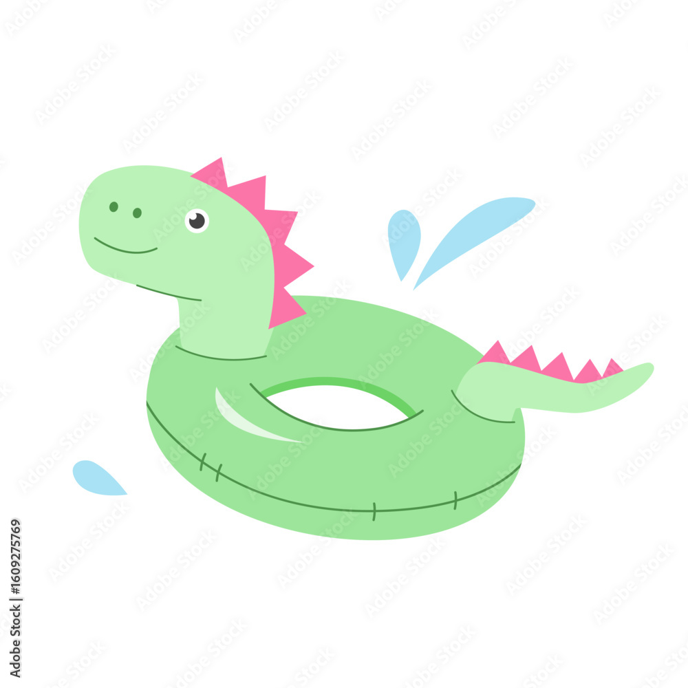 Fototapeta premium Cute dinosaur-shaped pool ring for kids