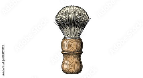 A vintage wooden handled shaving brush with natural bristles for a close and comfortable shave
