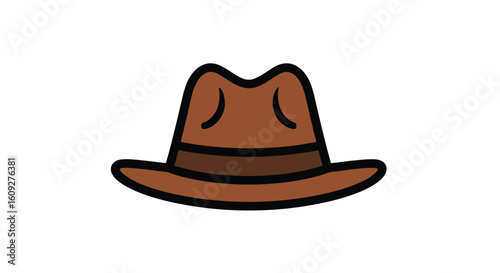 Iconic brown fedora hat with dark band a classic accessory for adventurous journeys and stylish outfits