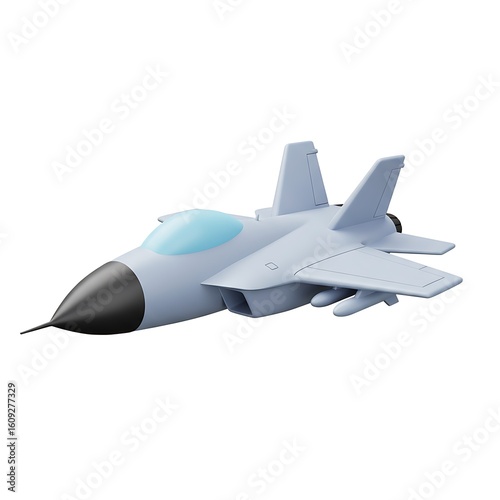 3D gray military jet fighter toy