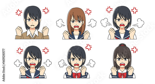 Expressing frustration and anger through pixel art emotions of young women