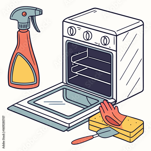 illustration of a kitchen stove