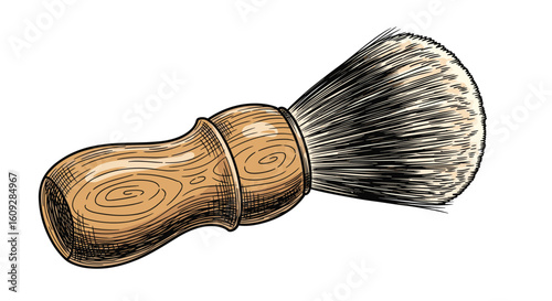 A classic wooden handled shaving brush with natural bristles for a smooth and comfortable close shave
