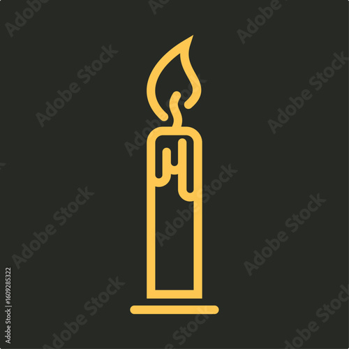 Burning candle trendy applicable important vector Illustration design handsome colorful background