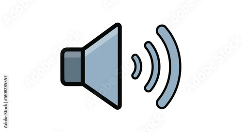 High quality speaker icon representing sound waves and audio output for various applications
