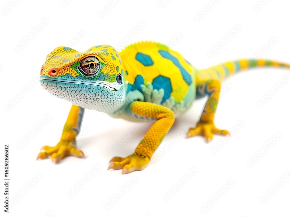 Fototapeta premium chameleon on a white background