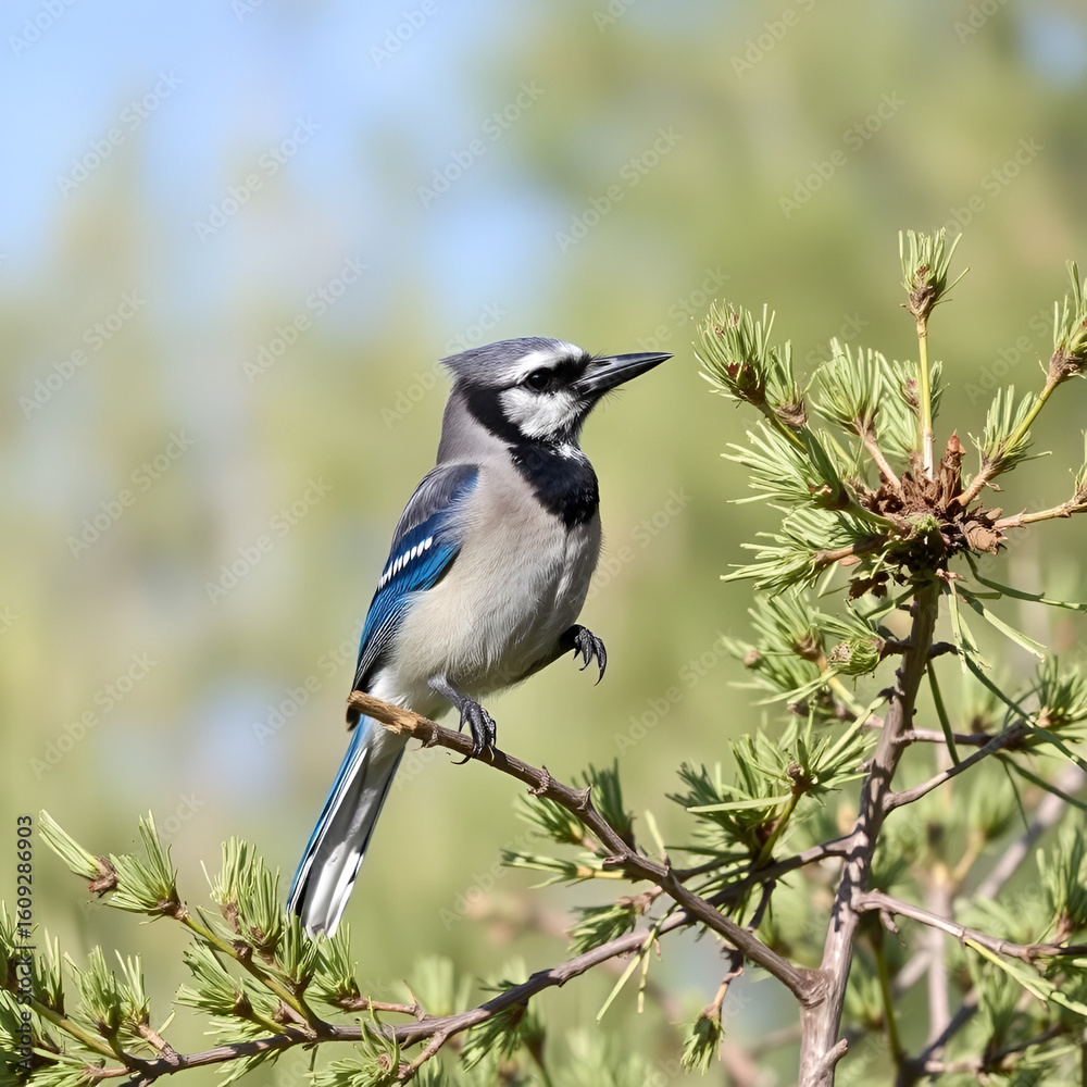 Obraz premium Western scrub jay looking