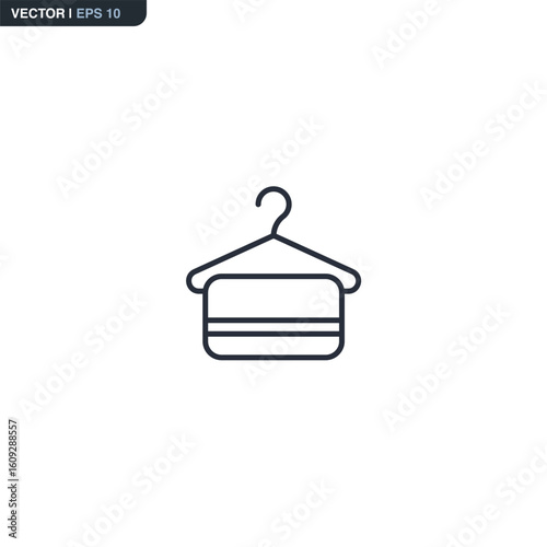 Towel, linear style sign for mobile concept and web design