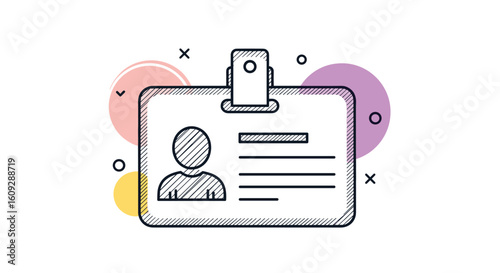 Personal identification badge with holographic security features and a lanyard for easy carrying and access control
