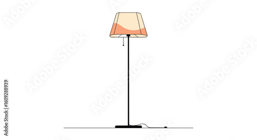 Elegant floor lamp with unique textured shade providing warm ambient lighting for living spaces