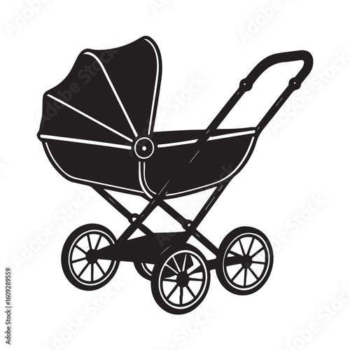 Baby Stroller Silhouette Icon