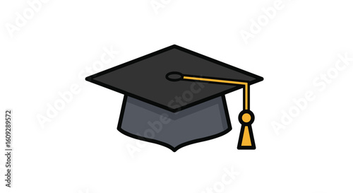 Mortarboard graduation cap with tassel academic education symbol symbolizing achievement and learning