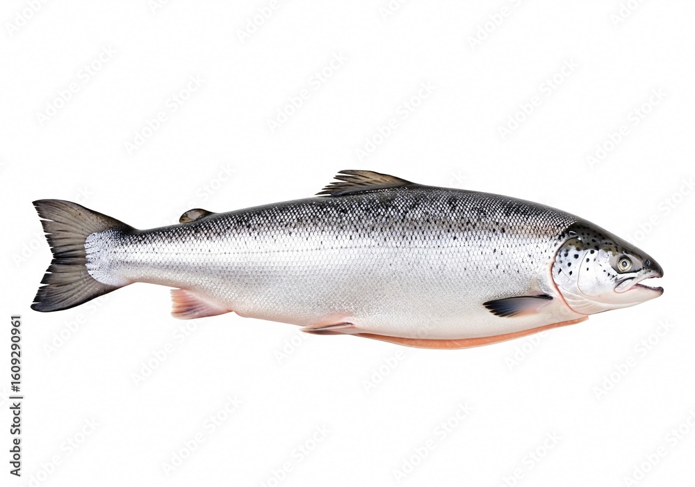 Naklejka premium Salmon on white background isolated