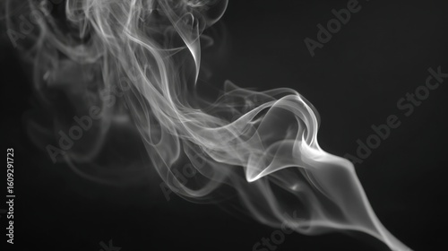 Fototapeta Naklejka Na Ścianę i Meble -  smoke or vapor gently rising in slow motion, dark background, monochrome tones, mysterious mood, abstract motion design 