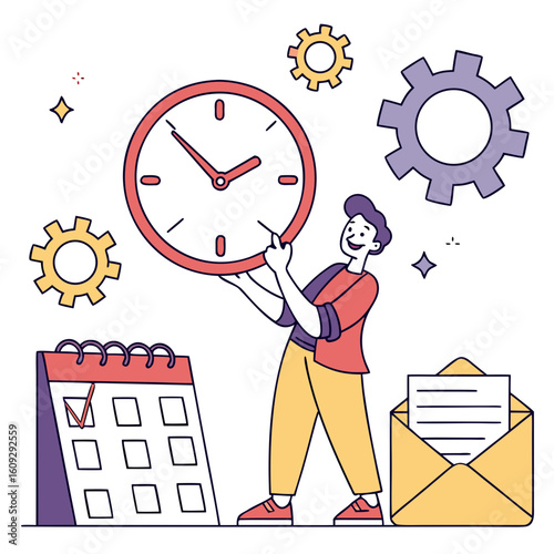 Time management and scheduling effective planning with calendar and clock for productivity success