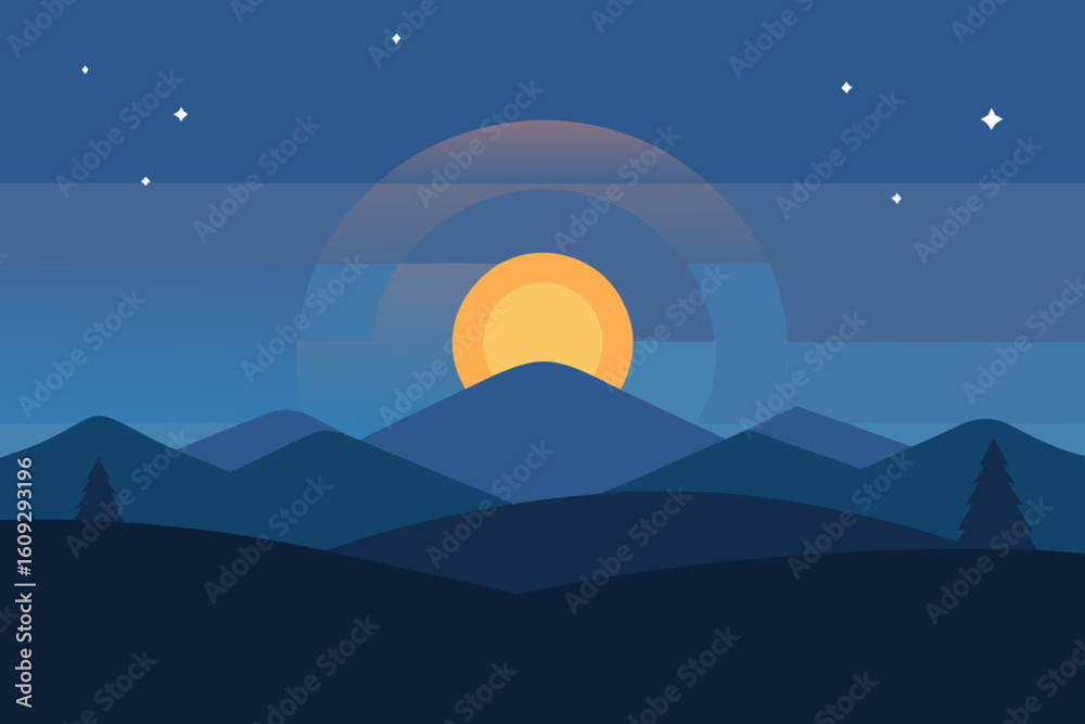 Obraz premium First Light Over Quiet Landscape