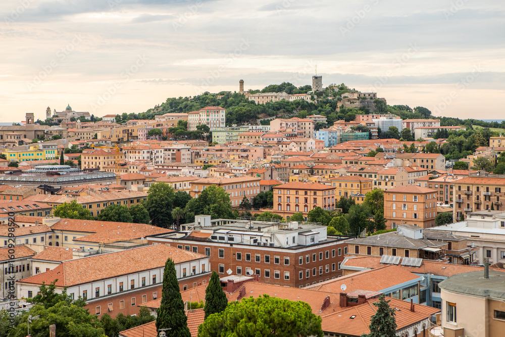 Fototapeta premium Ancona is a historic port city on Italy’s Adriatic coast, known for its stunning sea views, ancient Roman landmarks, and vibrant maritime culture.