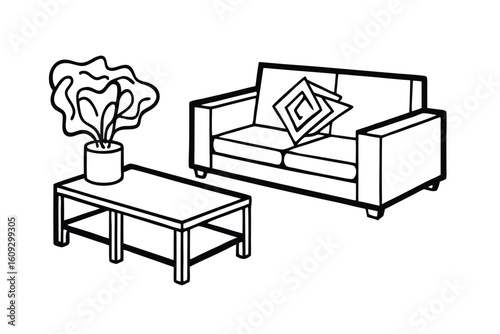 Living Room With Graffiti Style Art And Urban Decor