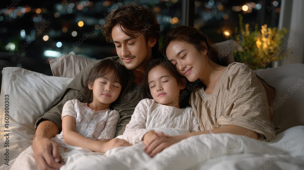 Obraz premium happy family sleeping
