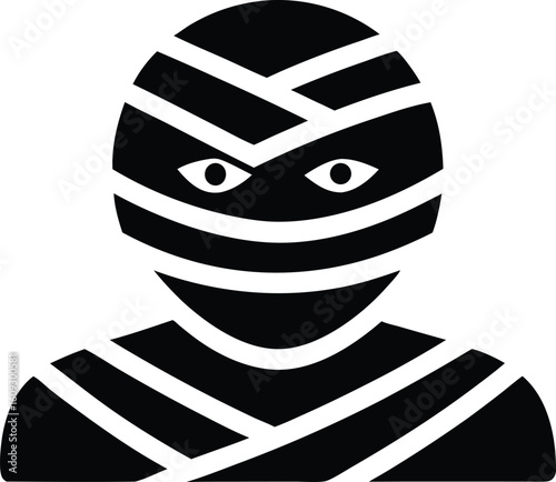 evil mummy character vector icon.