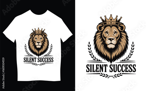 Tshirt Vector Design of Silent Success with Illustrator