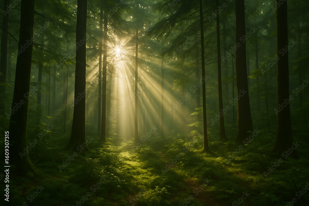 Obraz premium morning in the forest