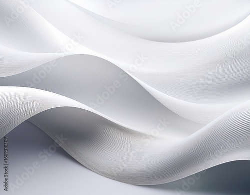 a serene white abstract background featuring elegant flowing smooth lines that create a sense of depth and tranquility perfect for various design projects