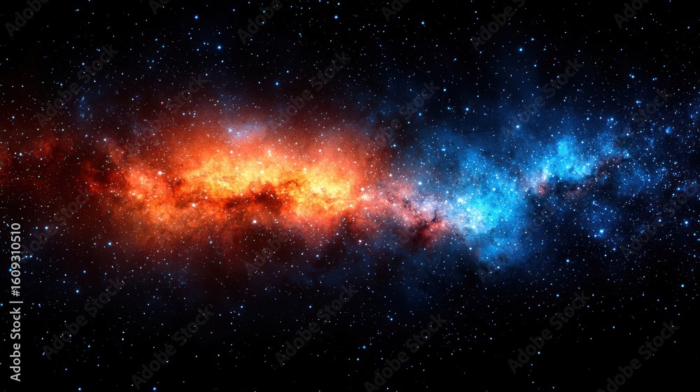 Fototapeta premium Fiery and icy interstellar cloudscape