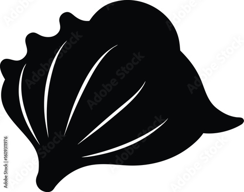 seashell with pearl black silhouette vector,Seashell symbol,Seashell icon illustration